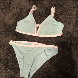 Light blue and white outlined bikini from target.